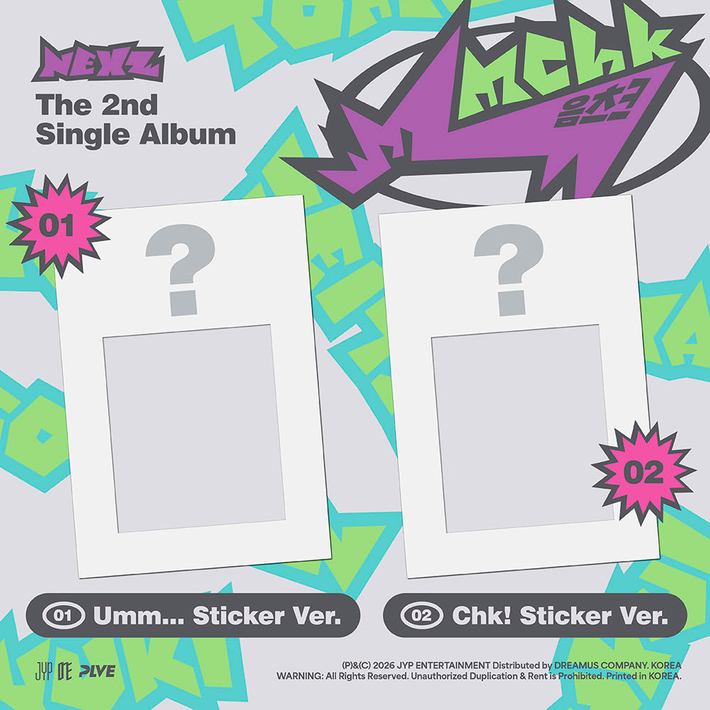 [POB] NEXZ - Mmchk / The 2nd Single album (Umm...Sticker ver. / Chk! Sticker ver.)(SMART ALBUM)