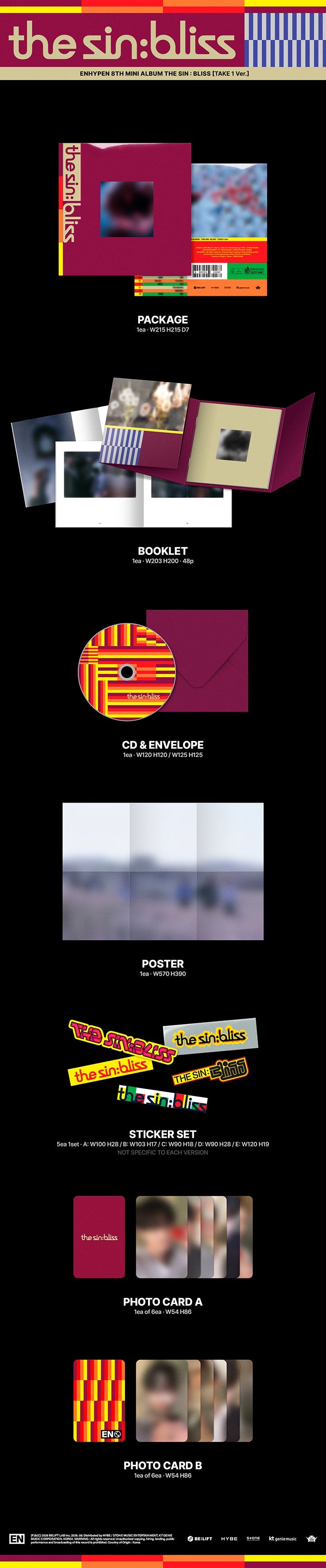 [POB][LUCKY DRAW] ENHYPEN - THE SIN : BLISS / 8th Mini Album (Photobook ver.) - [YOUTUBE GIFT]