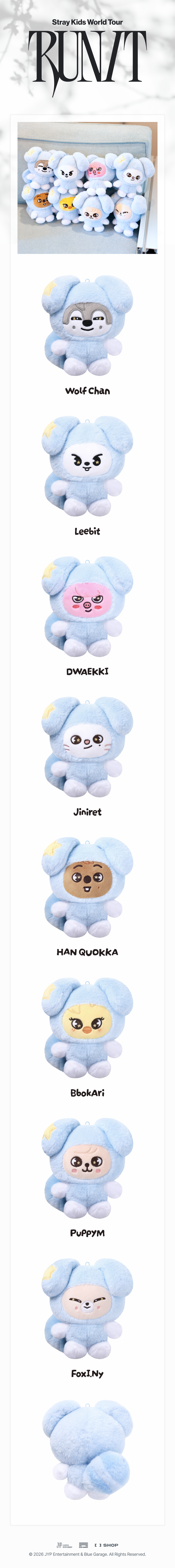 [Pre-order] Stray Kids - SKZOO PLUSH in TASY / Stray Kids World Tour RUN IT