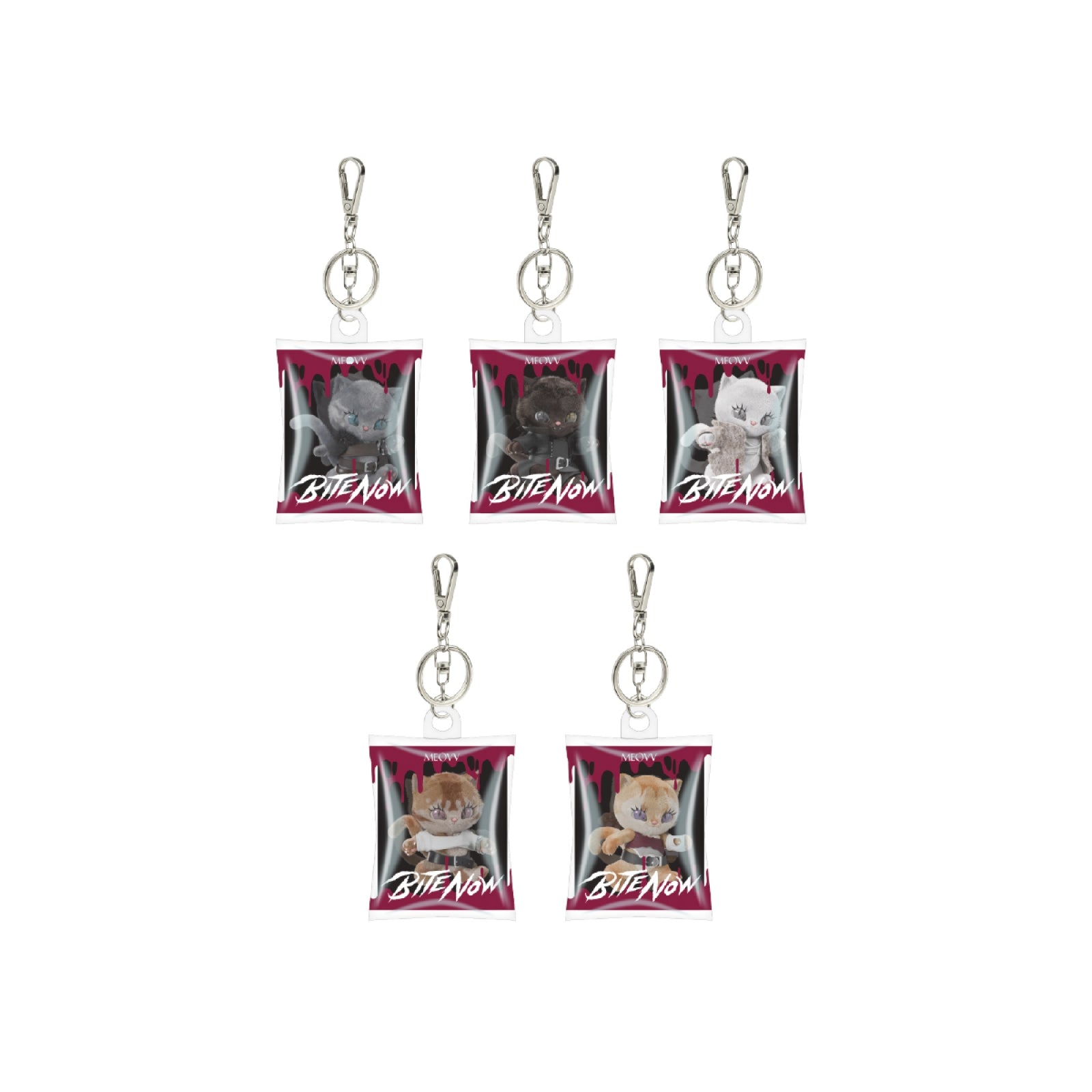 [Pre-order] MEOVV - CHARACTER HOLOGRAM RANDOM KEYCHAIN / BITE NOW OFFICIAL MERCH