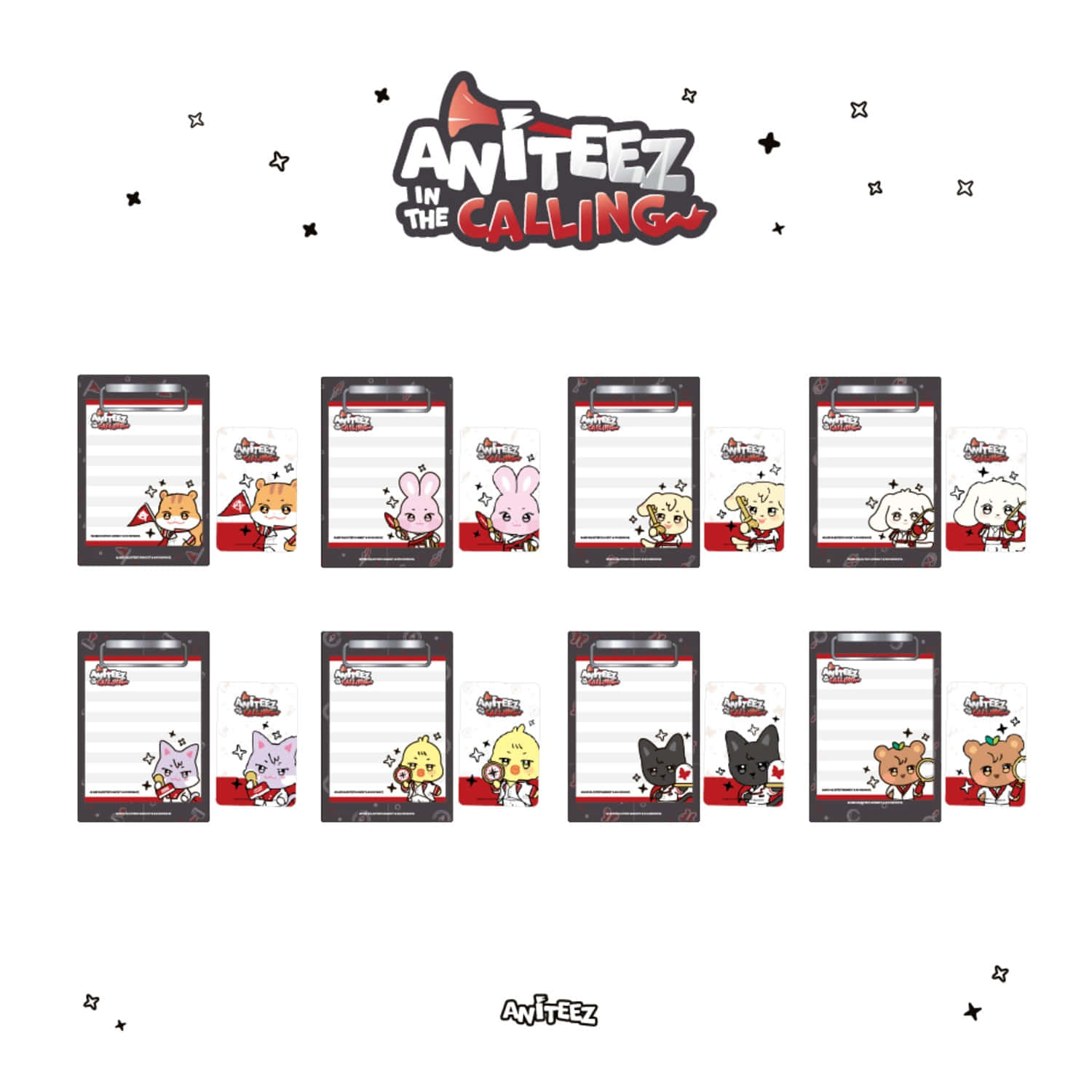 ATEEZ - MINI CLIPBOARD & MEMO PAD SET ’ANITEEZ IN THE CALLING’ MD