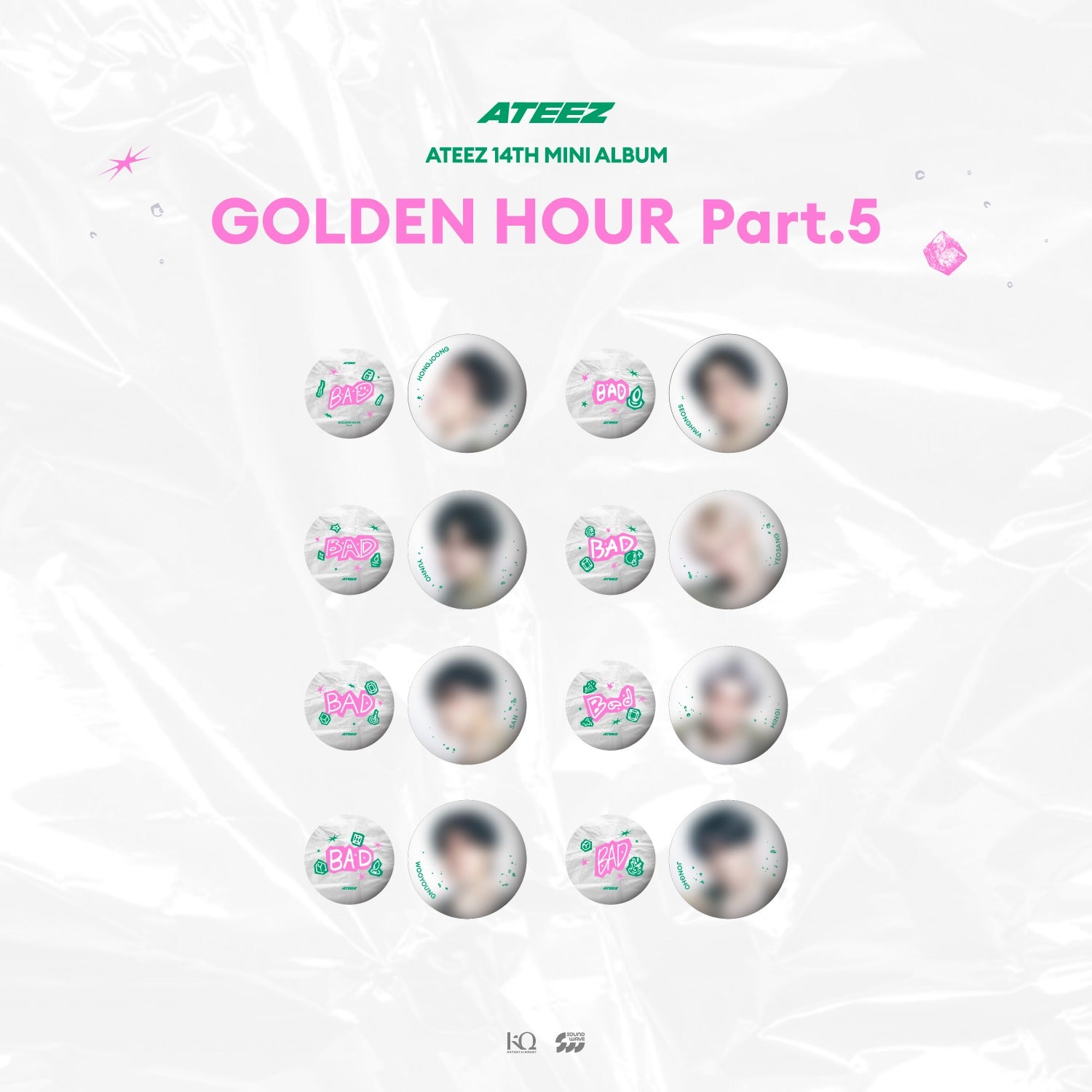 [Pre-order] ATEEZ - CAN BADGE SET / GOLDEN HOUR : Part.5 POP-UP STORE MD
