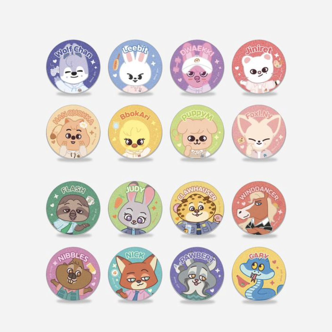 [Limited] Stray Kids - SECRET GLITTER CAN BADGE & ZOOTOPIA2 | SKZOO (Random)