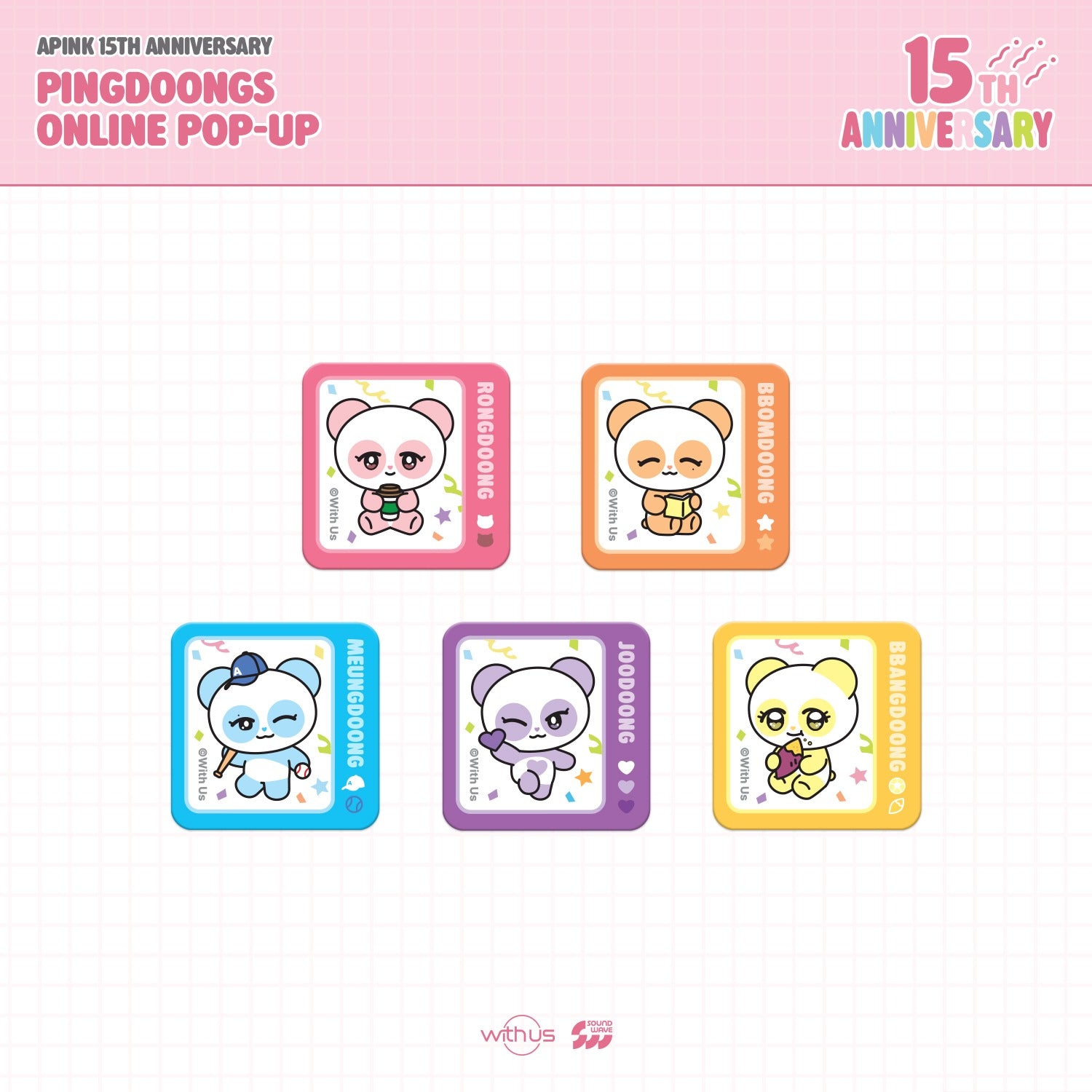 [Pre-order] Apink - PINGDOONGS SCREEN CLEANER STICKER SET / 15th ANNIVERSARY PINGDOONGS ONLINE POP-UP MD