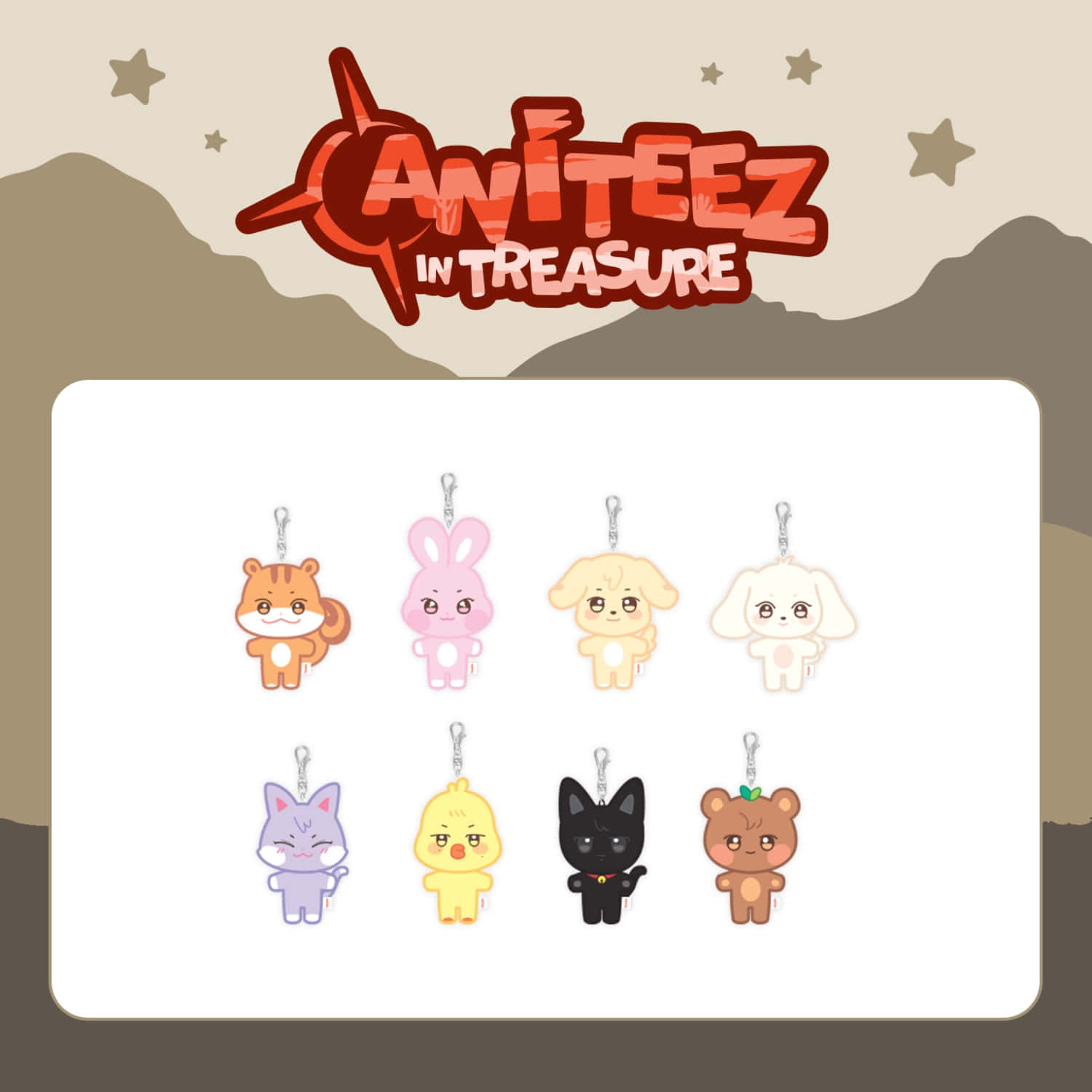 ATEEZ - PLUSH KEYRING / 'ANITEEZ in TREASURE' OFFICIAL MERCH