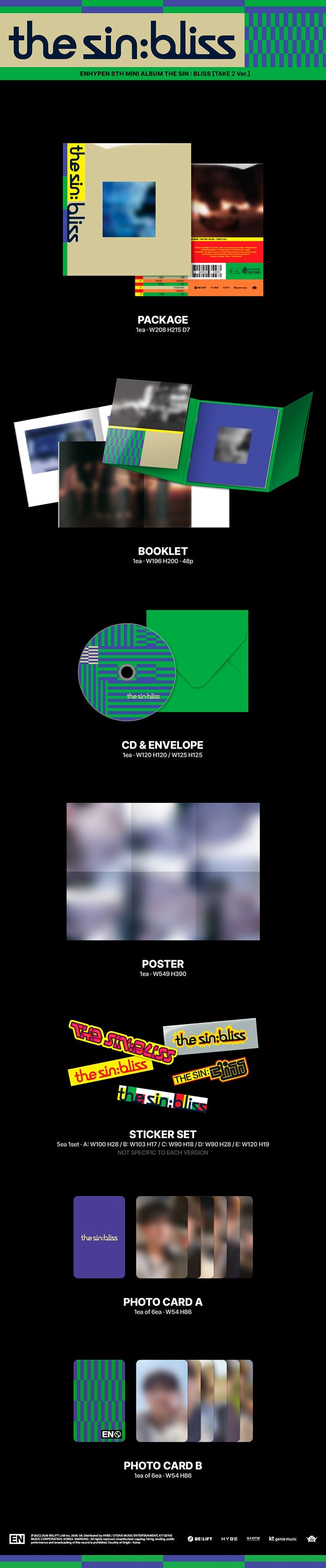 [POB][LUCKY DRAW] ENHYPEN - THE SIN : BLISS / 8th Mini Album (Photobook ver.) - [YOUTUBE GIFT]