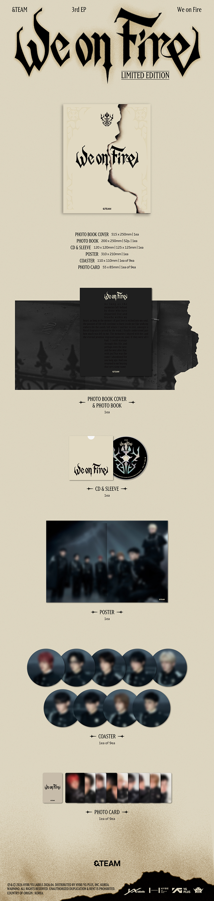 [POB] [LUCKY DRAW] &TEAM - 3rd EP 『We on Fire』 (LIMITED EDITION ver.)