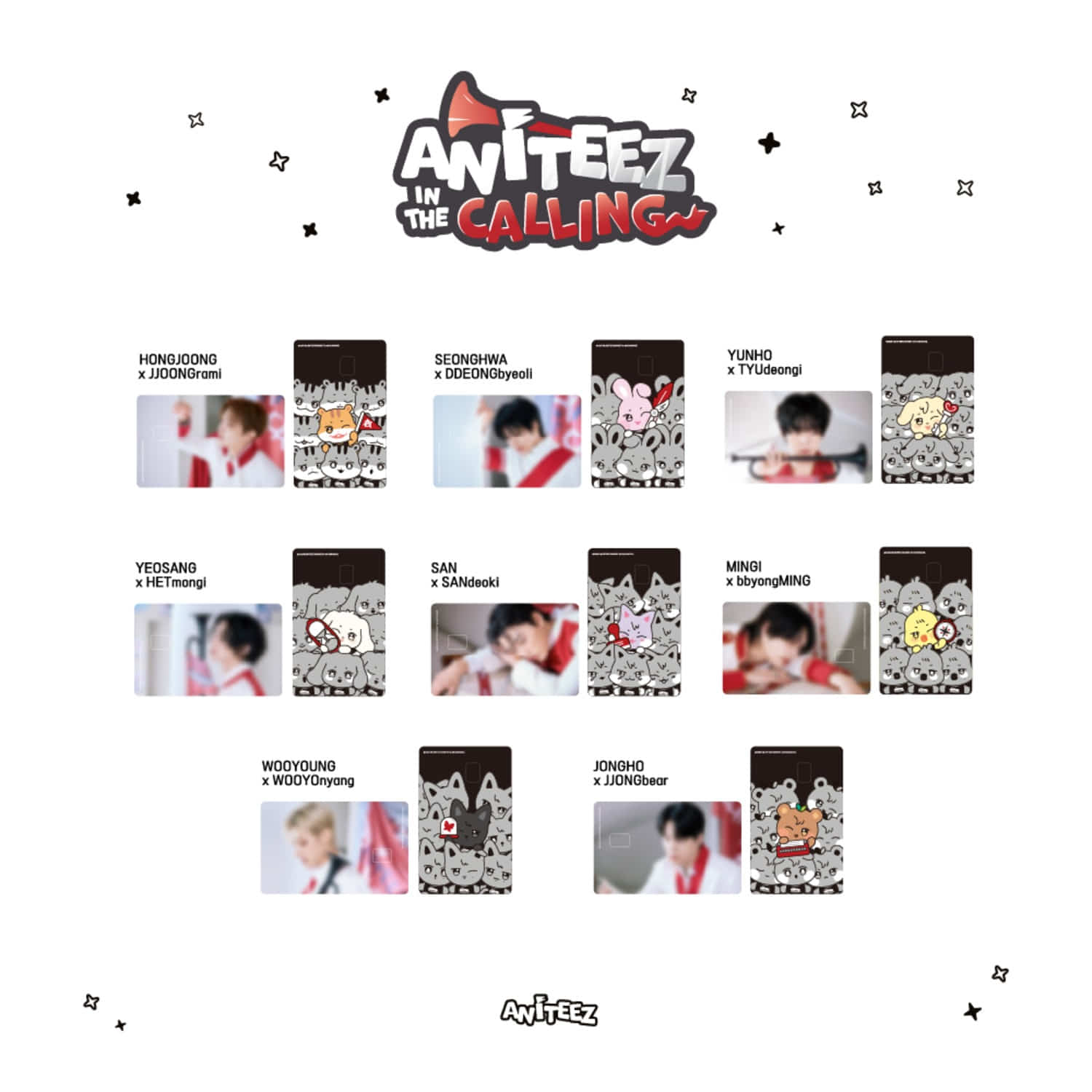 ATEEZ - CARD COVER STICKER SET ’ANITEEZ IN THE CALLING’ MD