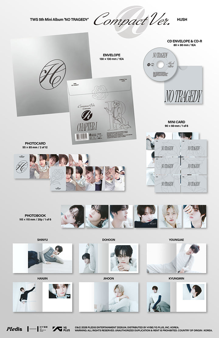 [POB] [LUCKY DRAW] TWS - NO TRAGEDY / 5th Mini Album (Standard ver.) TWS - NO TRAGEDY / 5th Mini Album (COMPACT Ver.) (HUSH)