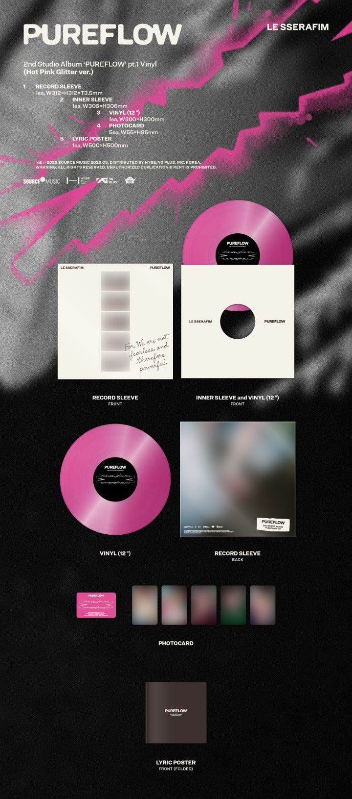 [Pre-order] LE SSERAFIM - 2nd Studio Album ‘PUREFLOW’ pt.1 Vinyl