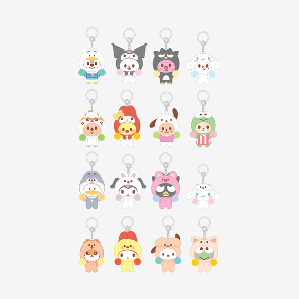[Pre-order] Stray Kids - SECRET FLOCKED FIGURE KEYRING (CHEER UP Ver.) / SKZOO X SANRIO CHARACTERS