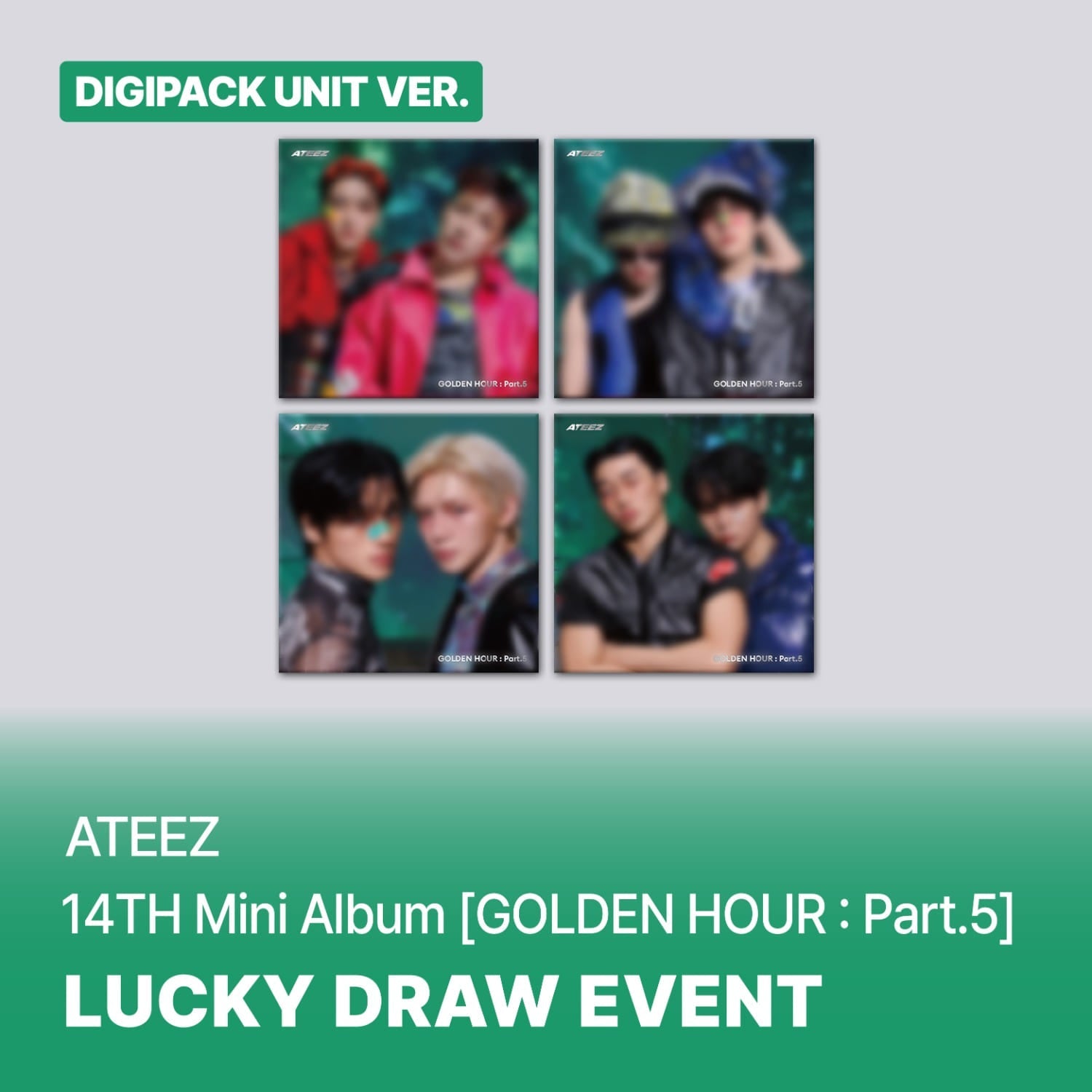 [POB] [LUCKYDRAW] ATEEZ - GOLDEN HOUR : Part.5 / 14th Mini Album (DIGIPACK UNIT Ver.)
