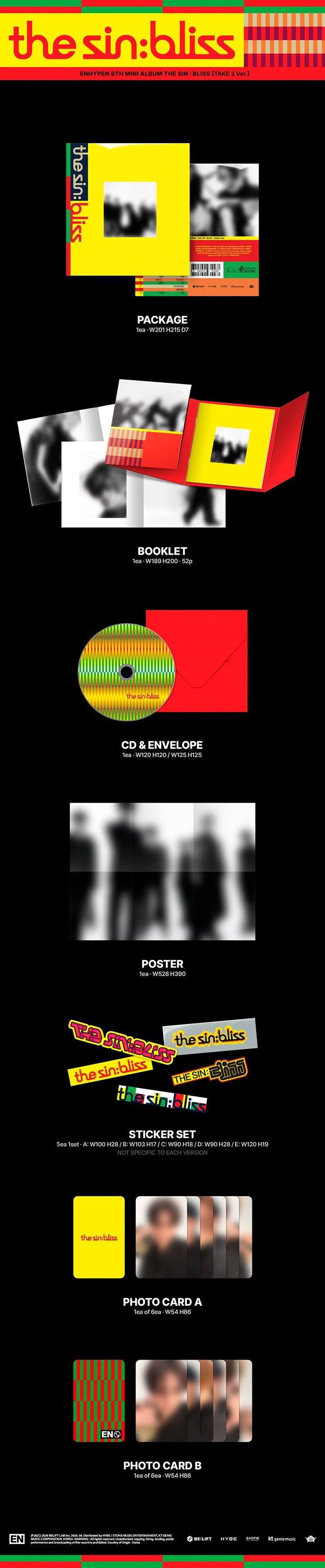 [POB][LUCKY DRAW] ENHYPEN - THE SIN : BLISS / 8th Mini Album (Photobook ver.) - [YOUTUBE GIFT]