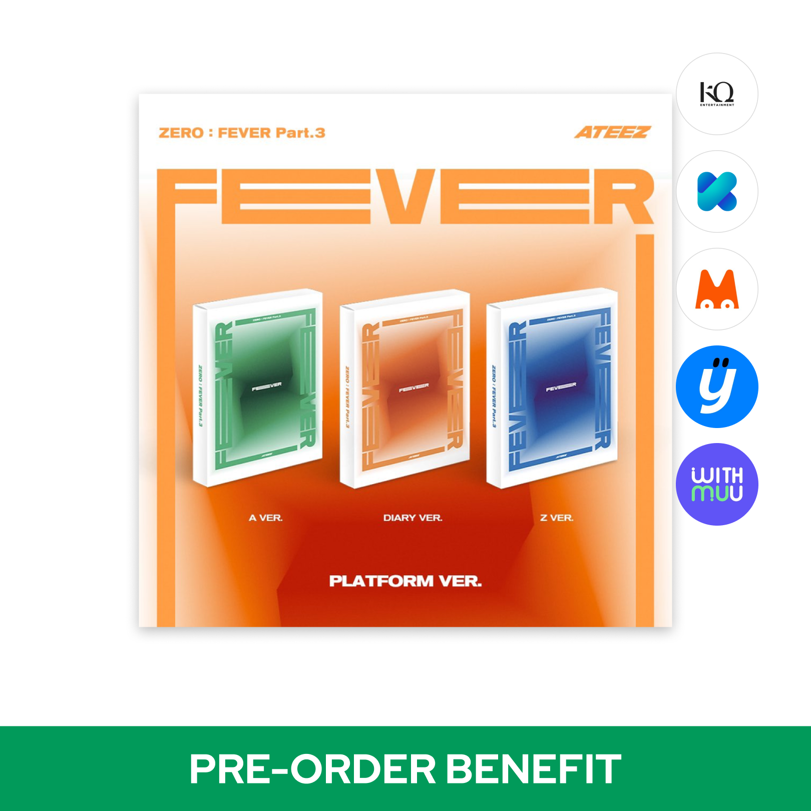 [POB] ATEEZ - ZERO : FEVER Part.3 (Platform ver.)(SMART ALBUM) *Cover Select
