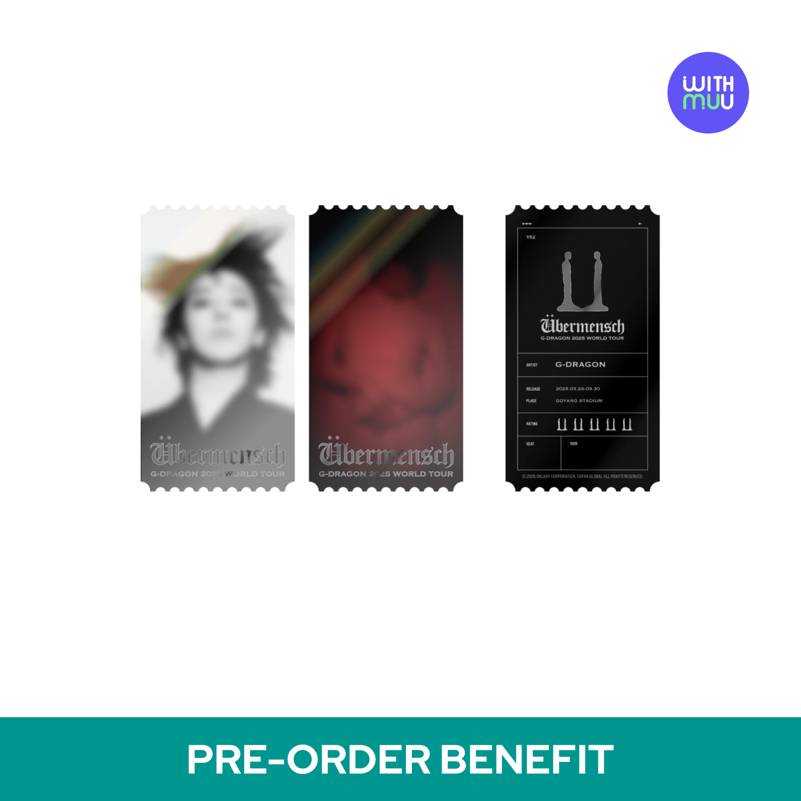 [POB] G-DRAGON - PHOTO TICKET / G-DRAGON 2025 WORLD TOUR IN KOREA OFFICIAL MD