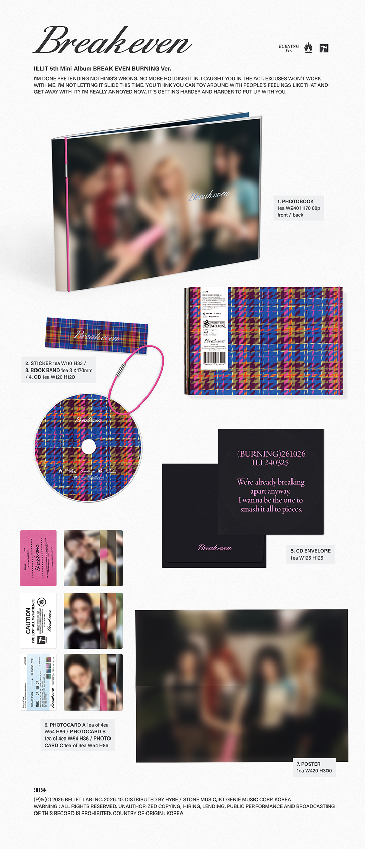 [POB] ILLIT - EARLY-BIRD / 5th Mini Album(Set - BURNING Ver. / QUIET Ver. / MAD Ver.)