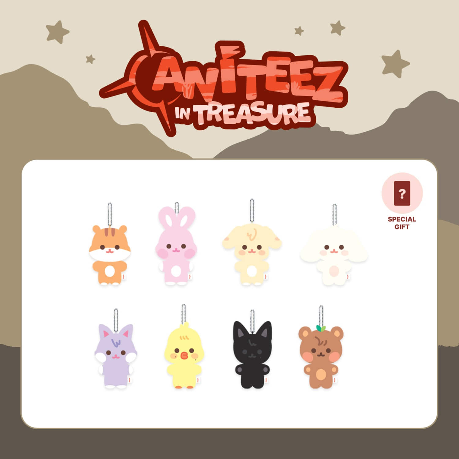 ATEEZ - FLAT-FUR PLUSH / 'ANITEEZ in TREASURE' OFFICIAL MERCH