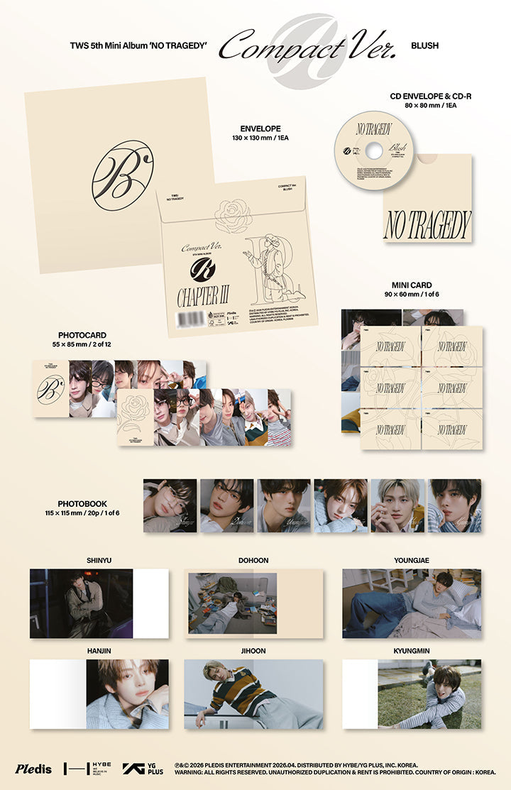 [POB] [LUCKY DRAW] TWS - NO TRAGEDY / 5th Mini Album (COMPACT Ver.) (BLUSH)