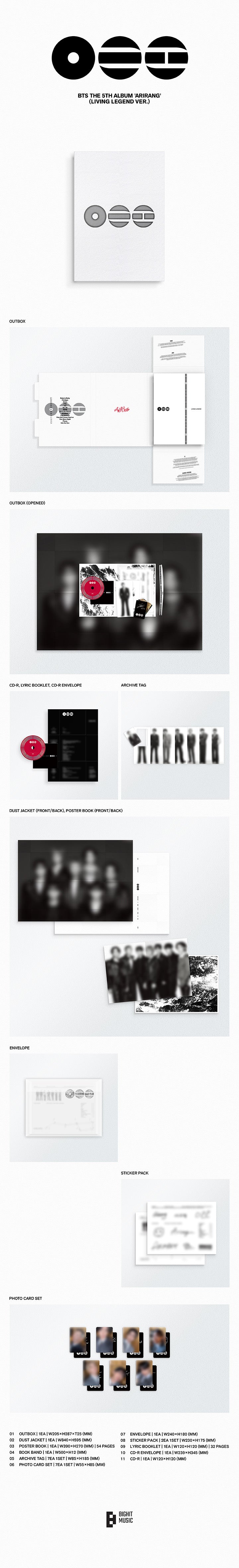 [POB] [LUCKY DRAW] BTS - ARIRANG / 5TH FULL ALBUM (Standard ver. + Living Legend ver.)