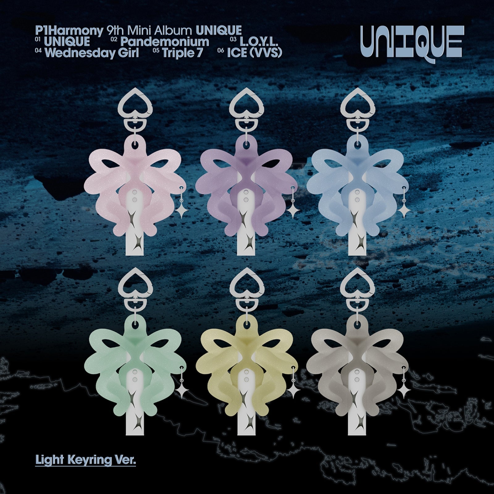 P1Harmony - UNIQUE / 9th Mini Album (Light Keyring Ver.) (LIMITED)