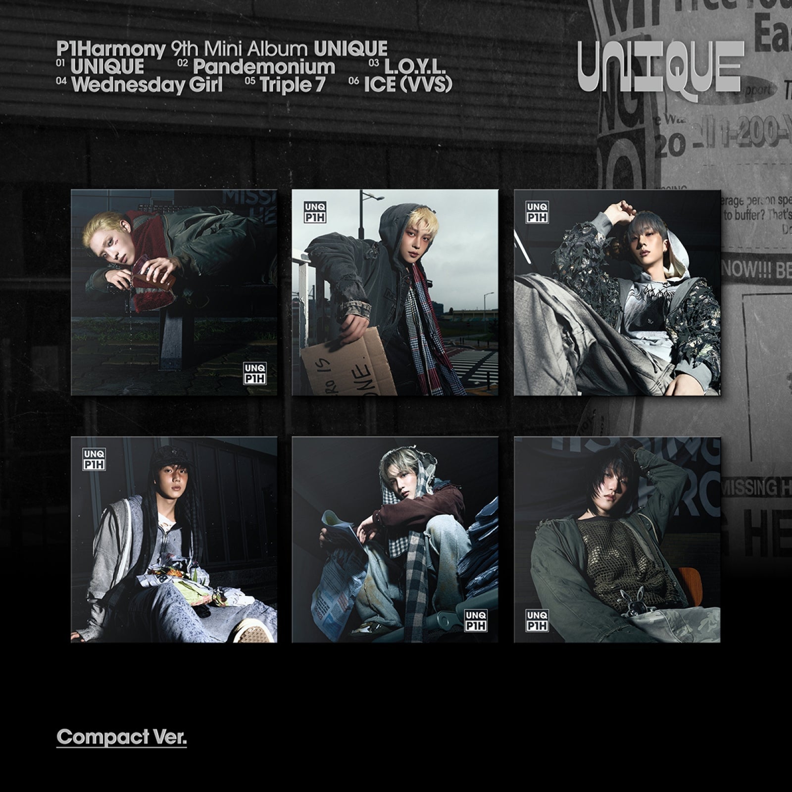 P1Harmony - UNIQUE / 9th Mini Album (Compact Ver.)